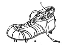 Use of flexible materials for the collar to increase freedom of foot movement (DE-PS 922573)