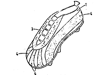 Sptere Variante: flache Streifen (3, 4) mit schuppiger Oberflche aus Fischhaut oder Kunststoff (aus DE 1 930 092 A1)