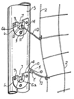 Net attachment by means of a ball and socket joint (WO 97/39807 A1).