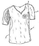 Shirt with predetermined tear lines (DE 298 14 273 U1)